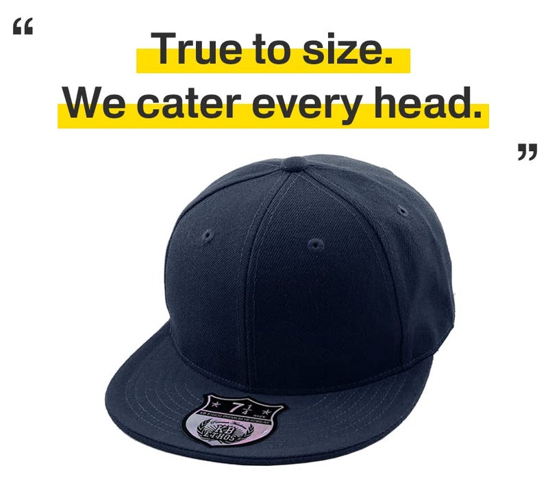 KBETHOS KNW-2364 NAV (8) The Real Original Fitted Flat-Bill Hats True-Fit, 9 Sizes & 20 Colors - Image 4